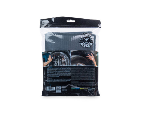 Chemical Guys Workhorse mikrofiberhandduk av professionell kvalitet (gummi/plast/vinyl) - svart 16x16'' (, bild 2