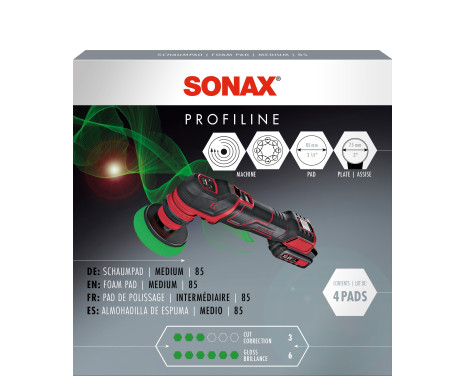 Sonax Polerskiva medium 85mm grön