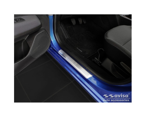 Dörrtrösklar i rostfritt stål lämplig för Dacia Sandero III 2020- inkl. Stepway 'Lines' - 4-delad
