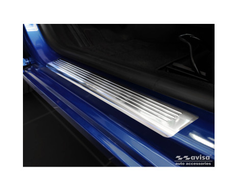 Dörrtrösklar i rostfritt stål lämplig för Dacia Sandero III 2020- inkl. Stepway 'Lines' - 4-delad, bild 2