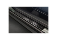 Dörrtrösklar i svart rostfritt stål lämplig för Toyota Aygo X 2022- 'Lines X' - 4-delad