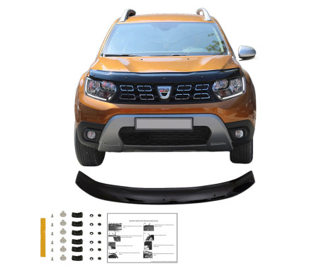 Oneway Bonnet protector (stenspånskydd) lämplig för Dacia Duster II 2018-2024 - Blank svart, bild 2