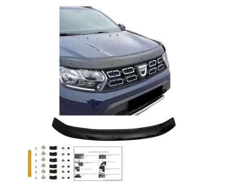 Oneway Bonnet protector (stenspånskydd) lämplig för Dacia Duster II 2018-2024 - Blank svart, bild 4