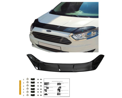 Oneway Motorhuvsskydd (stenspånskydd) Ford Transit Courier 2014-2019 - Blank svart, bild 2