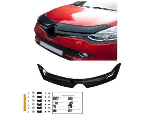 Oneway Motorhuvsskydd (stenspånskydd) lämplig för Renault Clio D 2012-2019 - Glanssvart, bild 2