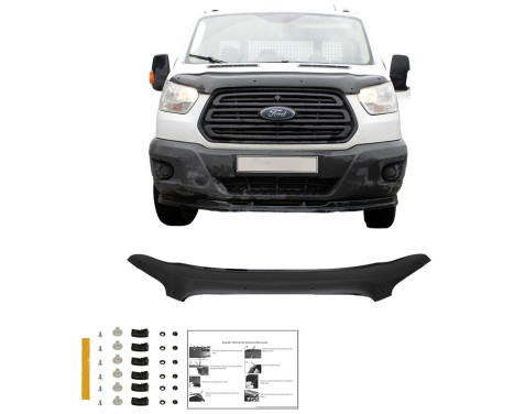 Oneway Motorhuvsskydd (stenspånskydd) passar Ford Transit MK8 2014-2019 - Blank svart, bild 2