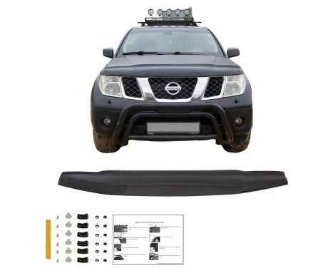 Oneway Motorhuvsskydd (stenspånskydd) passar Nissan Navara D40 2005-2010 - Blank svart, bild 2