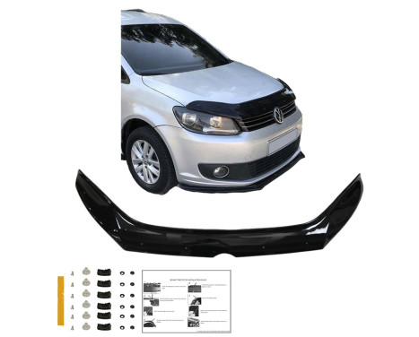Oneway Motorhuvsskydd (stenspånskydd) Volkswagen Caddy MK3 Facelift 2010-2015 - Glossy Black, bild 3