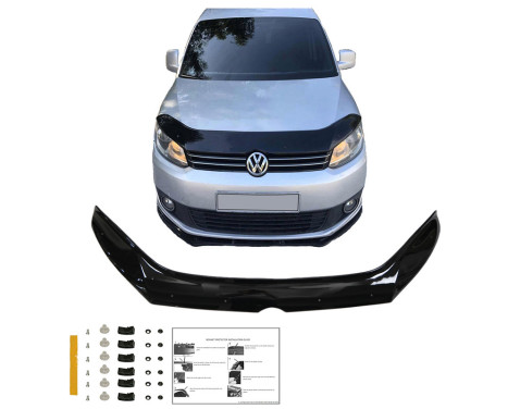 Oneway Motorhuvsskydd (stenspånskydd) Volkswagen Caddy MK3 Facelift 2010-2015 - Glossy Black, bild 4