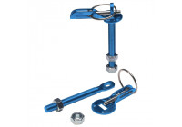 Set of universal motor hooks / pins - blue aluminum