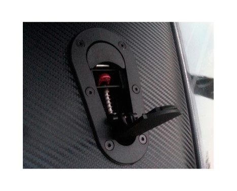 Set of universal Racing Plus Flush motorcycle hooks / pins - black + red aluminum pins, Image 4