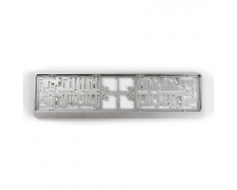 Plastic license plate holder 'Click' 52x11cm Silver