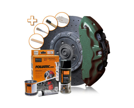 Foliatec Brake Caliper Paint Set - Green Hell Metallic - 3 Components