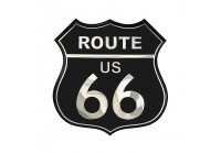 Aluminum Emblem/Logo - ROUTE 66 - Black - 8x8cm