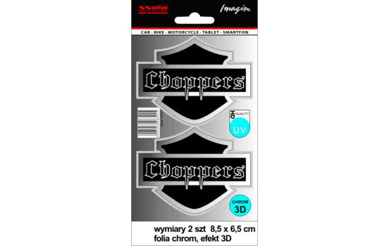 AutoTattoo Sticker Choppers 3D Chrome - 8,5 x 6,5cm