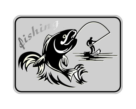 AutoTattoo Sticker Fisherman 3D Chrome - 8,3 x 6 cm, Image 2