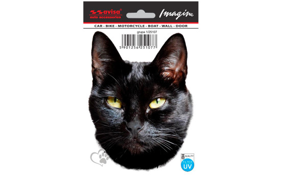 Car Tattoo Sticker Cat black - 11x15cm