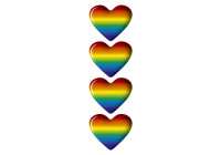 Car Tattoo Sticker Heart 3D rainbow - 2.8x2.3cm