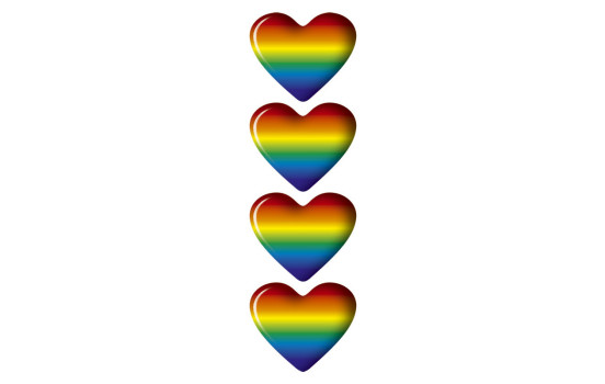 Car Tattoo Sticker Heart 3D rainbow - 2.8x2.3cm