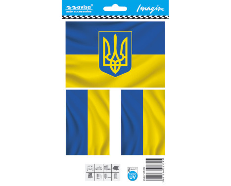 Car Tattoo Sticker Ukraine/ flags - 12.7x8.5cm