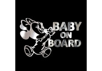 Nickel Sticker 'BABY ON BOARD Minnie' - 90x85mm