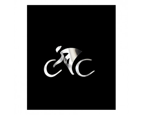 Nickel Sticker 'Cyclist' - 65x40mm