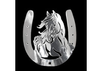 Nickel Sticker 'Horseshoe + Horse' - 48x50mm