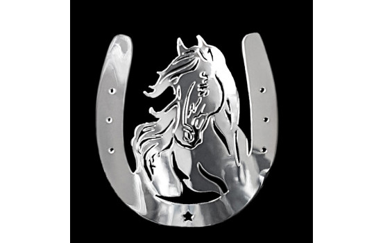 Nickel Sticker 'Horseshoe + Horse' - 48x50mm