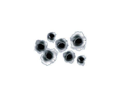 Sticker 9 BulletHoles - black / metal - 10x17cm Sticker 9 BulletHoles - black / metal - 10x17cm