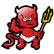 Sticker Devil + Pitchfork - red - 9x9cm, Thumbnail 2