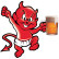 Sticker Devil With Beer - 10,5x10,5cm, Thumbnail 2