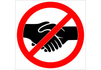 Sticker Forbidden to shake hands - 32cm
