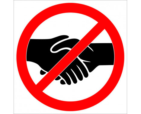 Sticker Forbidden to shake hands - 32cm Sticker Forbidden to shake hands - 32cm