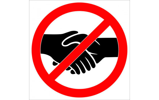 Sticker Forbidden to shake hands - 32cm
