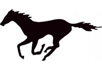 Sticker Galloping Horse - black - 22x10.5cm