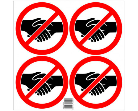 Sticker set Forbidden to shake hands - 4x 15cm Sticker set Forbidden to shake hands - 4x 15cm