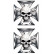 Stickerset Skull + BlackEyes in IronCross - 2x 8x8cm