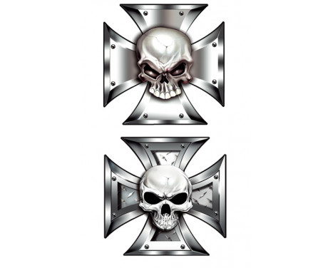 Stickerset Skull in IronCross - 2x 8x8cm, Image 2