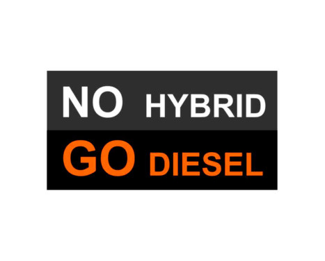 Car Tattoo Sticker 'NO HYBRID GO DIESEL' - 11x5.6cm