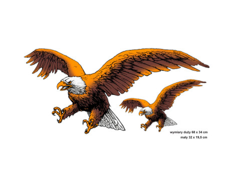 Car Tattoo Sticker Eagle 2pcs - 67x32cm, Image 2