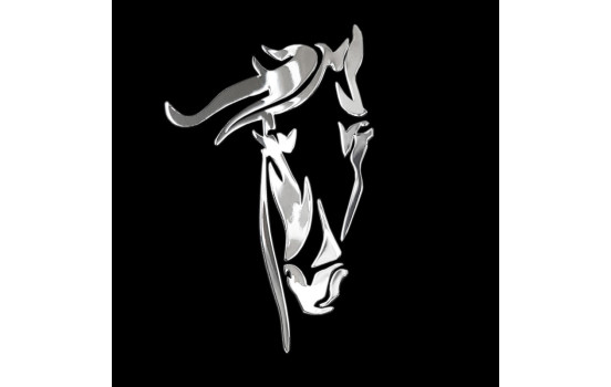 Nickel Sticker 'Horse's head' - 52x80mm