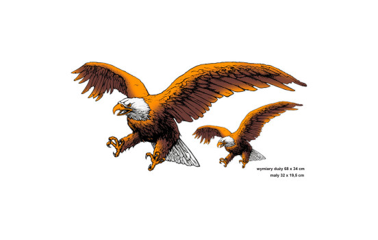 Car Tattoo Sticker Eagle 2pcs - 67x32cm, Image 2