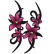 Stickerset Pink Tribal Flowers - 2x 23x9cm