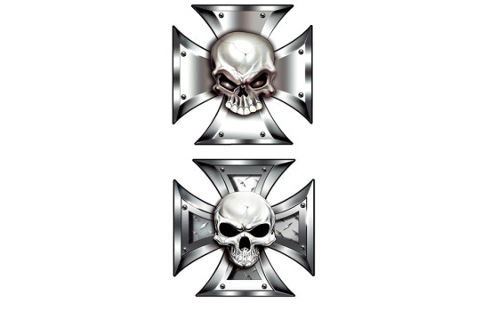 Stickerset Skull in IronCross - 2x 8x8cm, Image 2