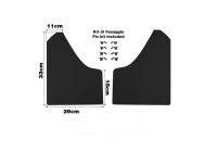 Simoni Racing Universal mud flap set - Black - incl. mounting screws - Black ABS
