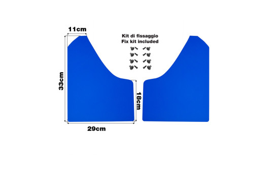 Simoni Racing Universal Mud Flap Set - Black - incl. mounting screws - Blue ABS