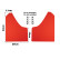 Simoni Racing Universal mud flap set - Black - incl. mounting screws - Red ABS