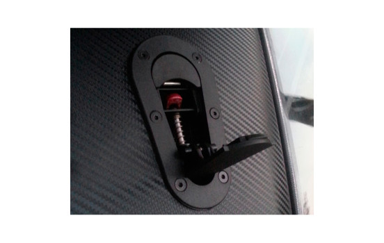 Set of universal Racing Plus Flush motorcycle hooks / pins - black + red aluminum pins, Image 4