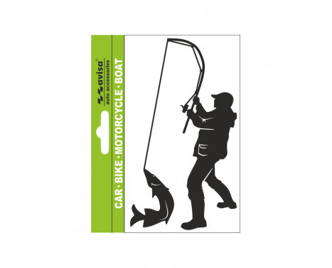 AutoTattoo Sticker Fisher Angler + Fish - 7x14cm