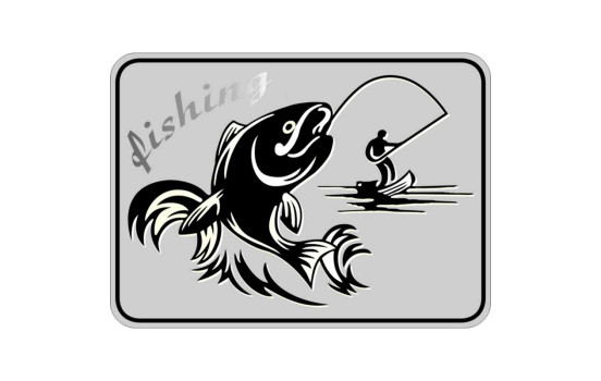 AutoTattoo Sticker Fisherman 3D Chrome - 8,3 x 6 cm, Image 2